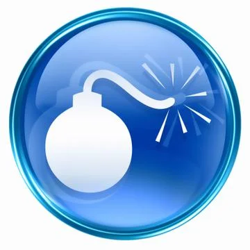 Bomb icon blue, isolated on white background. Stockillustratie