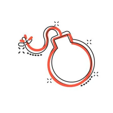 Bomb icon in comic style. Dynamite cartoon vector illustration on white isola Stock Illustration