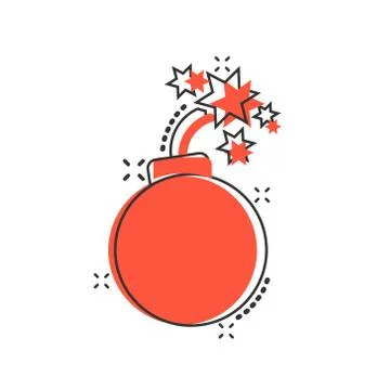 Bomb icon in comic style. Dynamite cartoon vector illustration on white isola Stock Illustration
