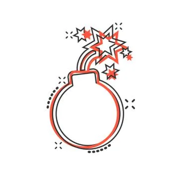 Bomb icon in comic style. Dynamite cartoon vector illustration on white isola 스톡 일러스트