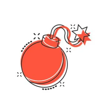 Bomb icon in comic style. Dynamite cartoon vector illustration on white isola Stockillustratie