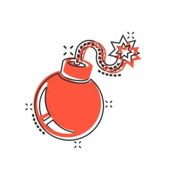 Bomb icon in comic style. Dynamite cartoon vector illustration on white isola Stock Illustration