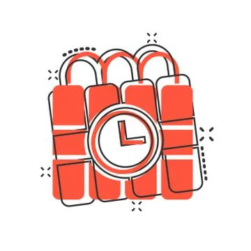 Bomb icon in comic style. Dynamite cartoon vector illustration on white isola Stock Illustration