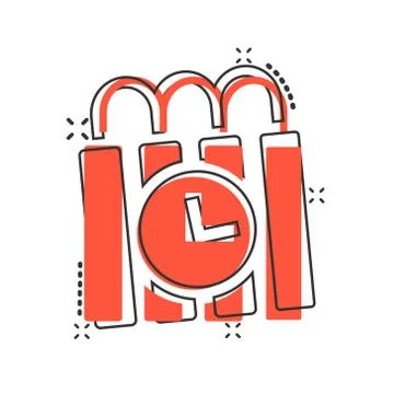 Bomb icon in comic style. Dynamite cartoon vector illustration on white isola Stock Illustration