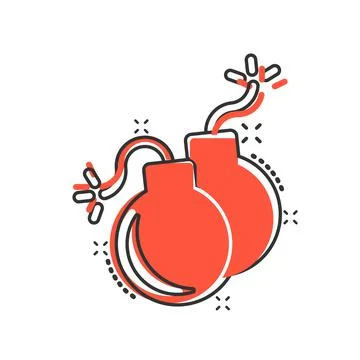 Bomb icon in comic style. Dynamite cartoon vector illustration on white isola Stock Illustration