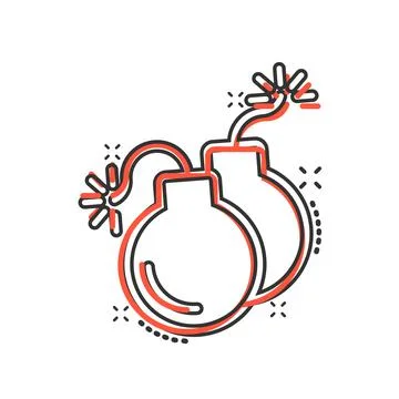Bomb icon in comic style. Dynamite cartoon vector illustration on white isola Illustrazione stock