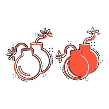 Bomb icon in comic style. Dynamite cartoon vector illustration on white isola Stock Illustration