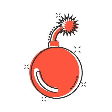 Bomb icon in comic style. Dynamite cartoon vector illustration on white isola Stock Illustration