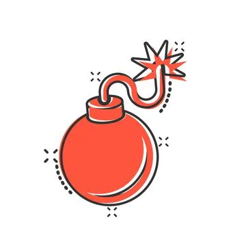 Bomb icon in comic style. Dynamite cartoon vector illustration on white isola Stock Illustration