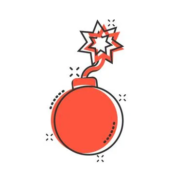 Bomb icon in comic style. Dynamite cartoon vector illustration on white isola Stock Illustration