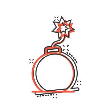 Bomb icon in comic style. Dynamite cartoon vector illustration on white isola Stock Illustration