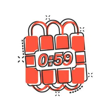 Bomb icon in comic style. Dynamite cartoon vector illustration on white isola 스톡 일러스트