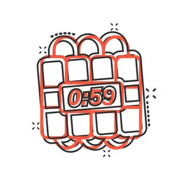 Bomb icon in comic style. Dynamite cartoon vector illustration on white isola Stock Illustration