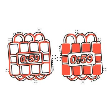 Bomb icon in comic style. Dynamite cartoon vector illustration on white isola Stock Illustration