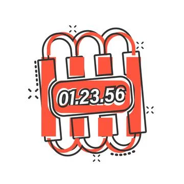 Bomb icon in comic style. Dynamite cartoon vector illustration on white isola Stock Illustration