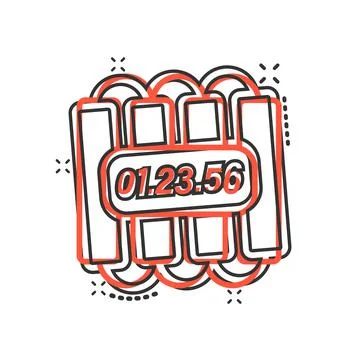 Bomb icon in comic style. Dynamite cartoon vector illustration on white isola イラスト素材