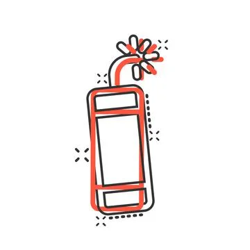 Bomb icon in comic style. Dynamite cartoon vector illustration on white isola Illustrazione stock