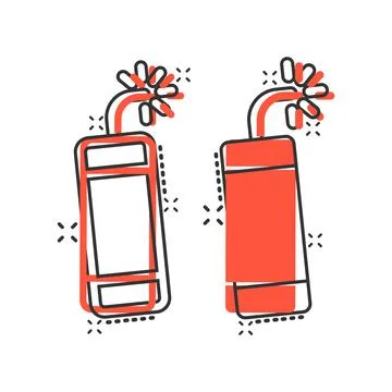Bomb icon in comic style. Dynamite cartoon vector illustration on white isola Illustrazione stock