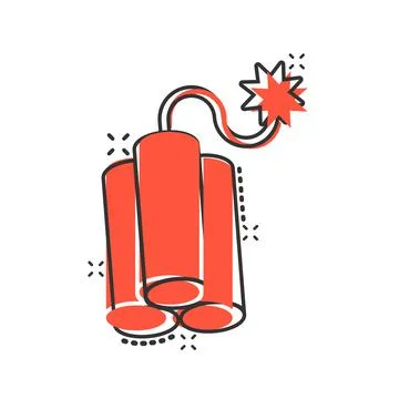 Bomb icon in comic style. Dynamite cartoon vector illustration on white isola 스톡 일러스트