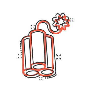 Bomb icon in comic style. Dynamite cartoon vector illustration on white isola 스톡 일러스트
