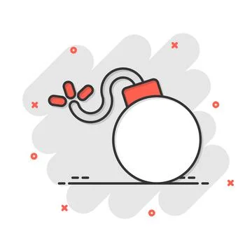 Bomb icon in comic style. Dynamite cartoon vector illustration on white isola イラスト素材