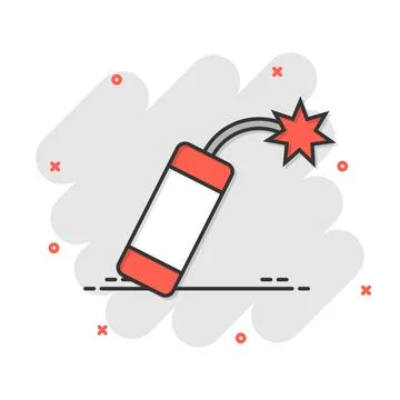 Bomb icon in comic style. Dynamite cartoon vector illustration on white isola Stock Illustration