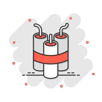 Bomb icon in comic style. Dynamite cartoon vector illustration on white isola イラスト素材