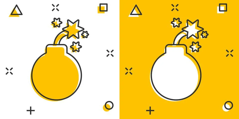 Bomb icon in comic style. Dynamite cartoon vector illustration on white isola Stock Illustration