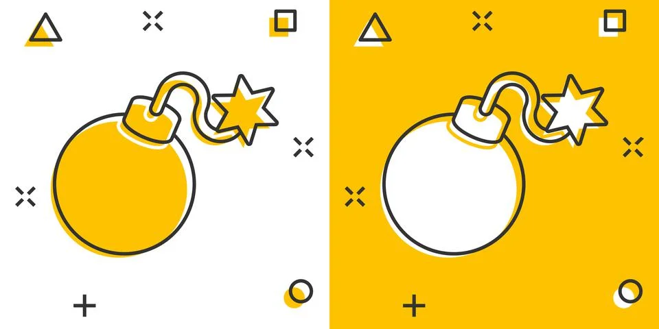 Bomb icon in comic style. Dynamite cartoon vector illustration on white isola Illustrazione stock