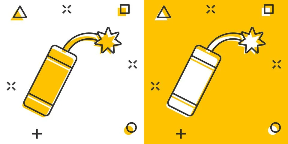 Bomb icon in comic style. Dynamite cartoon vector illustration on white isola Stock Illustration