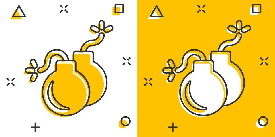 Bomb icon in comic style. Dynamite cartoon vector illustration on white isola 스톡 일러스트