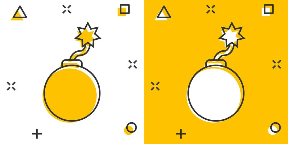 Bomb icon in comic style. Dynamite cartoon vector illustration on white isola Stock Illustration
