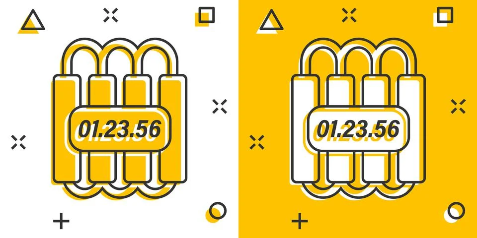 Bomb icon in comic style. Dynamite cartoon vector illustration on white isola Stock Illustration