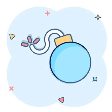 Bomb icon in comic style. Dynamite cartoon vector illustration on white isola Stock Illustration