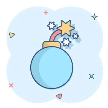 Bomb icon in comic style. Dynamite cartoon vector illustration on white isola Stockillustratie