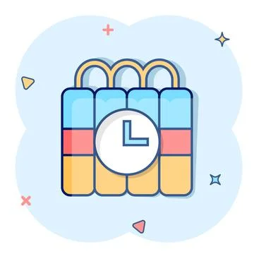 Bomb icon in comic style. Dynamite cartoon vector illustration on white isola 스톡 일러스트