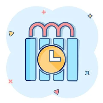 Bomb icon in comic style. Dynamite cartoon vector illustration on white isola Stock Illustration