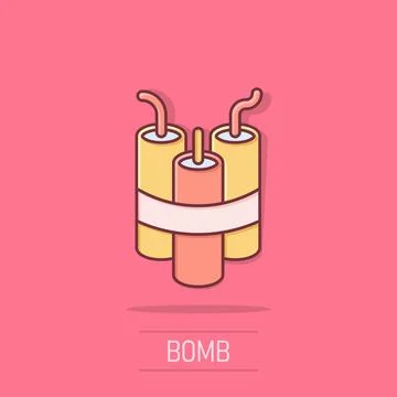 Bomb icon in comic style. Dynamite cartoon vector illustration on isolated .. Stock Illustration