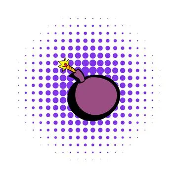 Bomb icon, comics style Stock Illustration