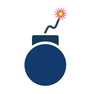 Bomb icon with fire starting to ignite. Vector. Stock Illustration