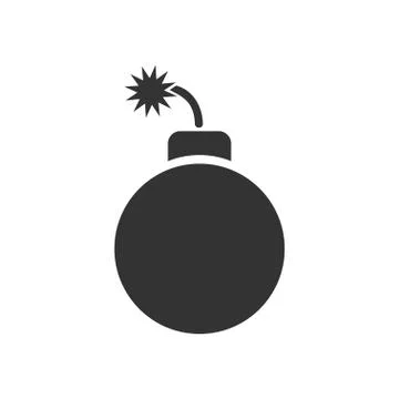 Bomb icon flat Stock Illustration