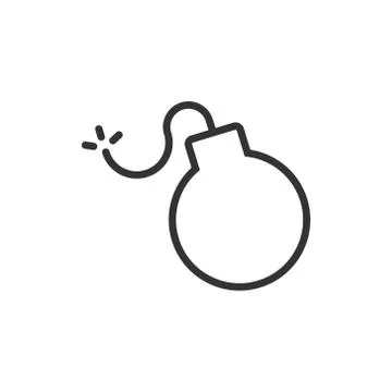 Bomb icon in flat style. Dynamite vector illustration on white isolated backg イラスト素材