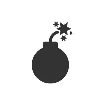 Bomb icon in flat style. Dynamite vector illustration on white isolated backg 스톡 일러스트