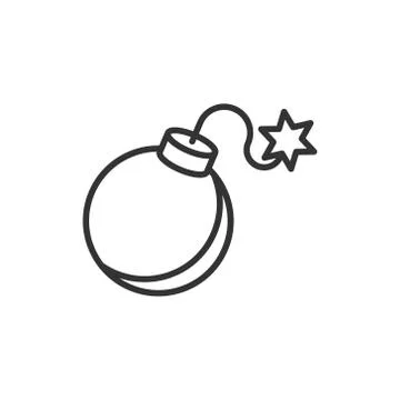 Bomb icon in flat style. Dynamite vector illustration on white isolated backg Illustrazione stock