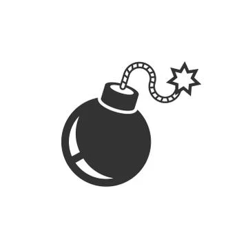Bomb icon in flat style. Dynamite vector illustration on white isolated backg イラスト素材