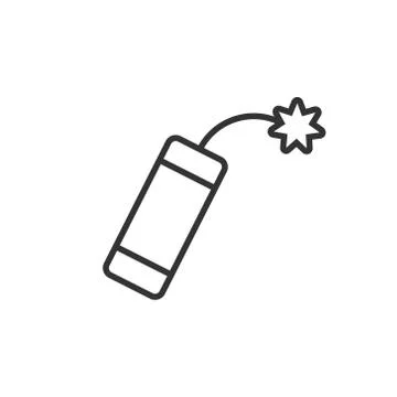 Bomb icon in flat style. Dynamite vector illustration on white isolated backg Stockillustratie