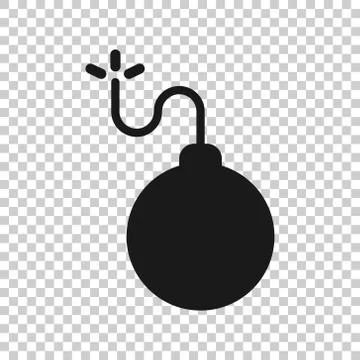 Bomb icon in flat style. Dynamite vector illustration on white isolated backg Stockillustratie