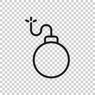 Bomb icon in flat style. Dynamite vector illustration on white isolated backg Stock Illustration