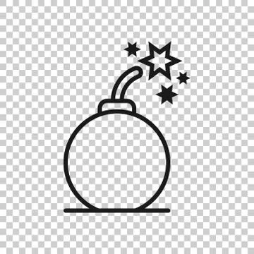 Bomb icon in flat style. Dynamite vector illustration on white isolated backg 스톡 일러스트