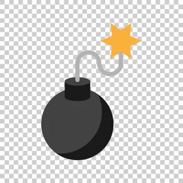 Bomb icon in flat style. Dynamite vector illustration on white isolated backg イラスト素材